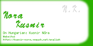 nora kusnir business card